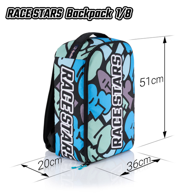 1/8th Graffiti Blue Fully Enclosed Backpack