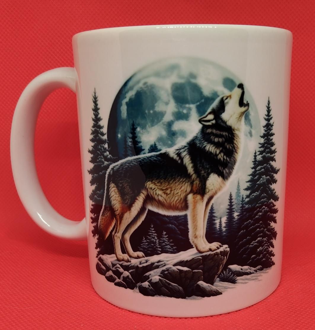 Custom Printed Howling Wolf Mug