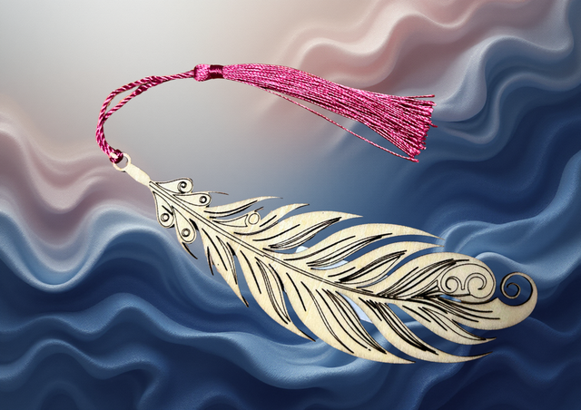 Holz Lesezeichen „Feder“