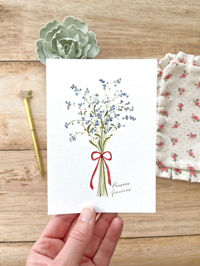 Carte postale Pulsion créative - Bouquet de myosotis