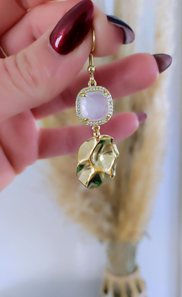 Boucles d'oreilles "Éclat" Quartz rose