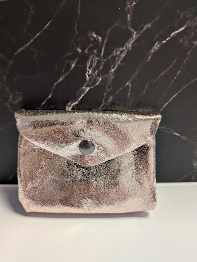 Porte monnaie irisé rose