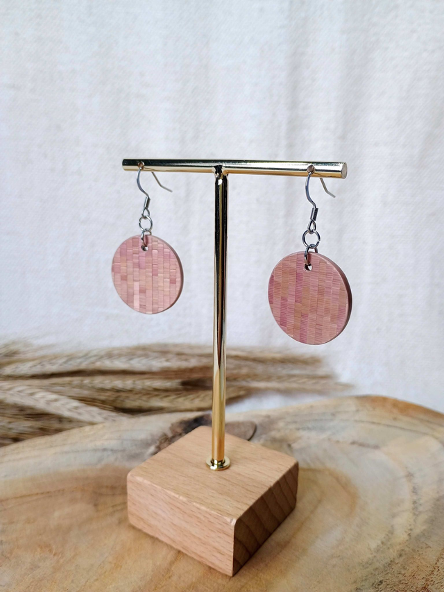 Boucles d'oreilles SIMPLE Mosaïque - Nude