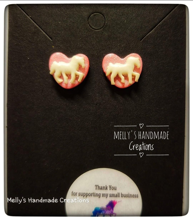 Horse/Heart stud earrings 