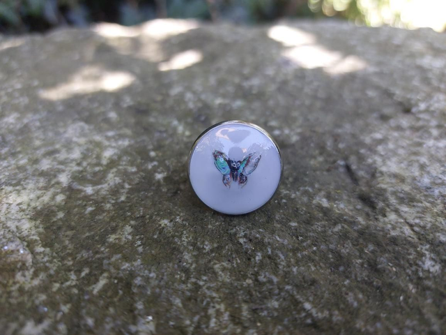 Bague papillon bleu