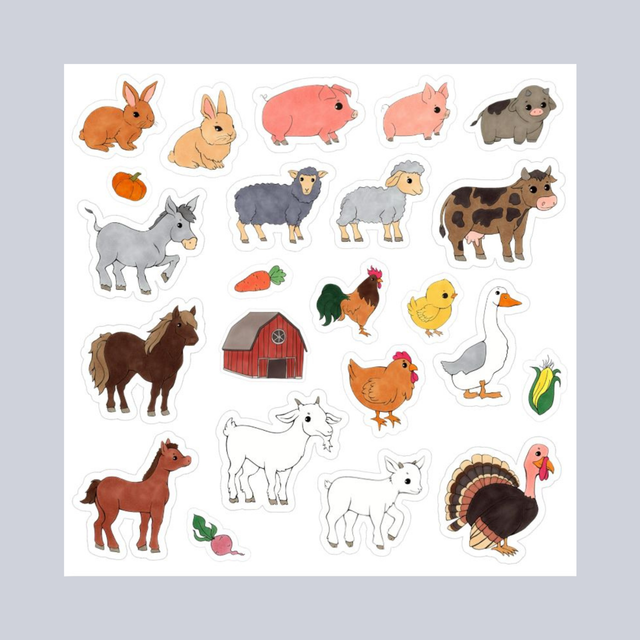 Planche stickers - La ferme