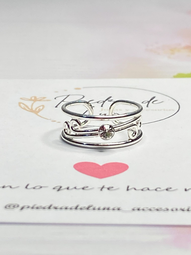 Anillo Midi Plata 925 Circón (ANI803)