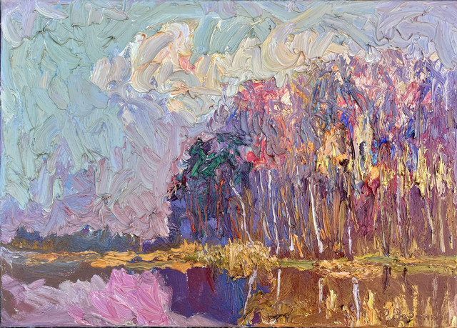 „Frühlingsetüde am Waldsee“ – Öl auf Leinwand, 50 × 70 cm, 2024 | Spring’s Etude by the Forest Lake