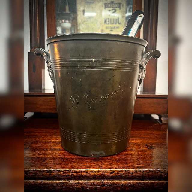 Antique French Champagne/ Wine Cooler – “Unis France” Marked, Engraved “B. Clément”