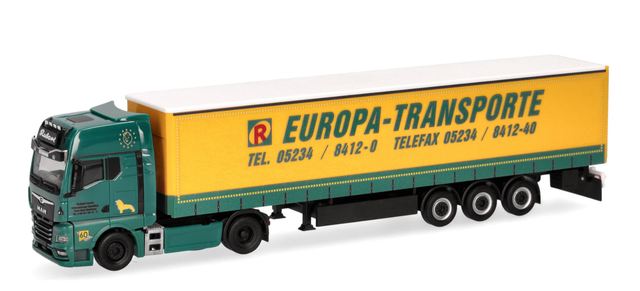 MAN TGX GX Gardinenplanen-Sattelzug Rubart Europa-Transporte Herpa 1:87