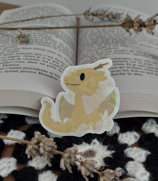Sticker "dragon or" holographique 