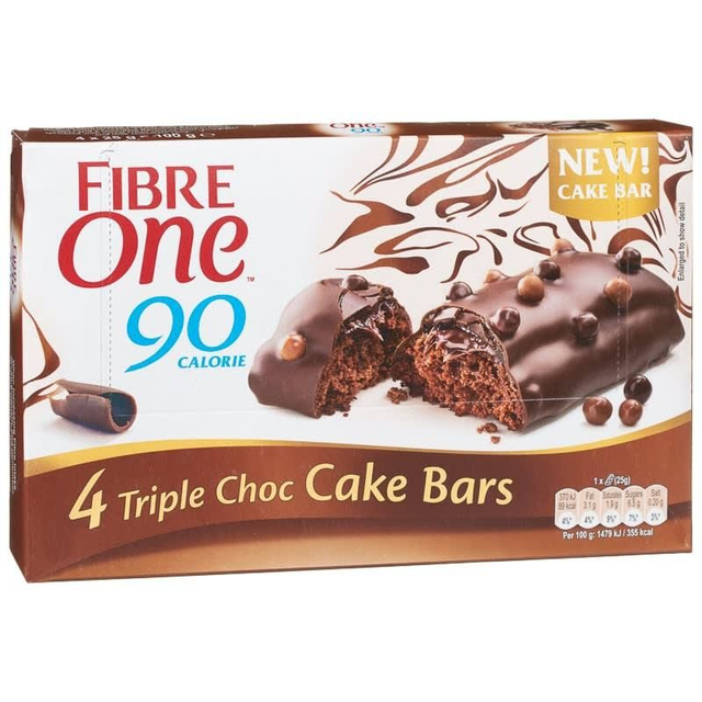 Fibre One Triple Choc Cake Bars 25g