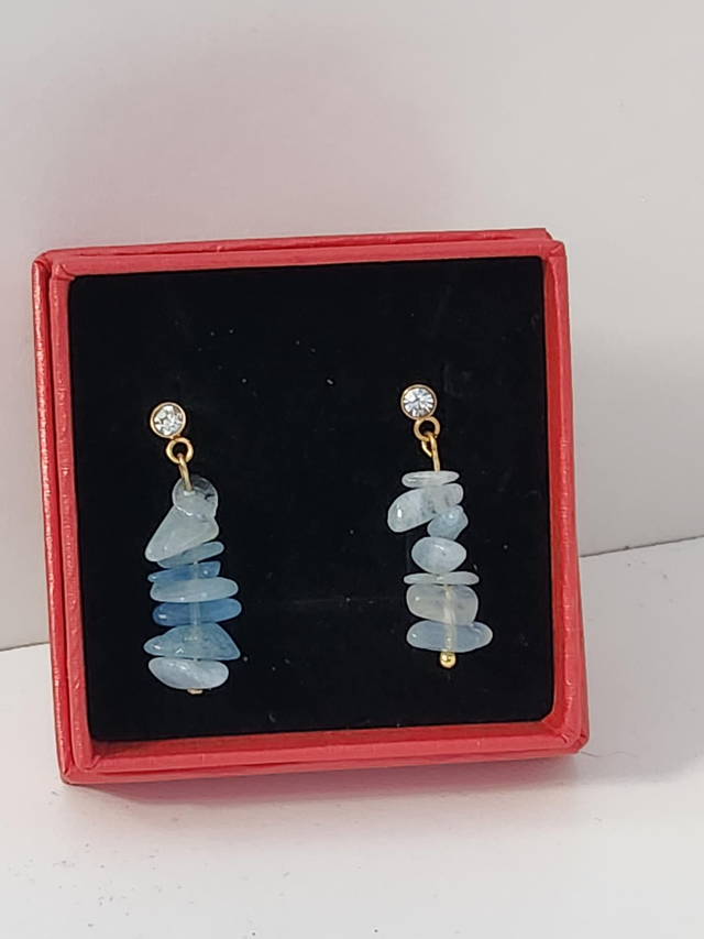 Boucle d’oreille aigue marine