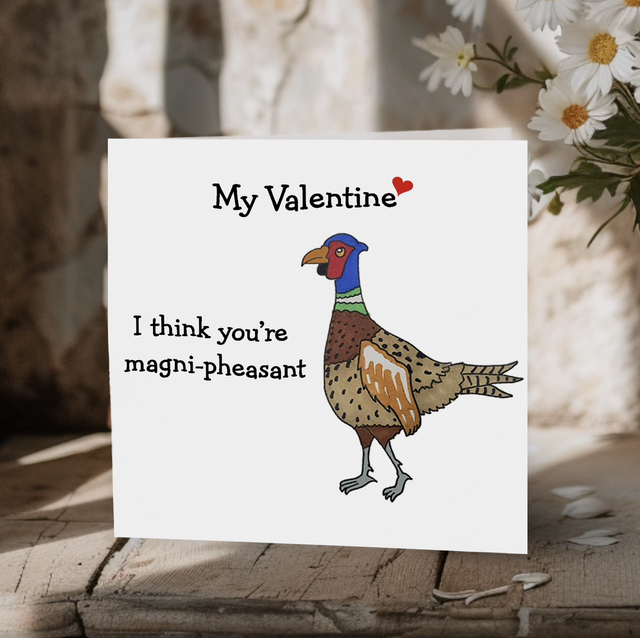 "Rufus Pheasant" Valentine Card  