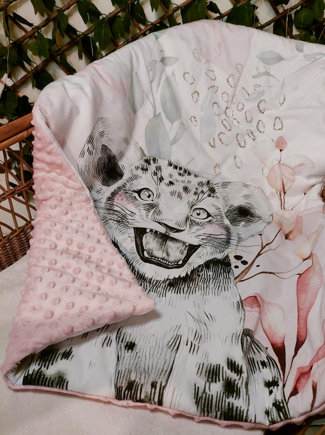 Couverture chaude félin rose