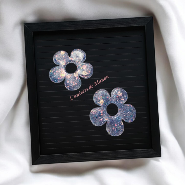 2 Pampilles fleur  (créoles interchangeables)    