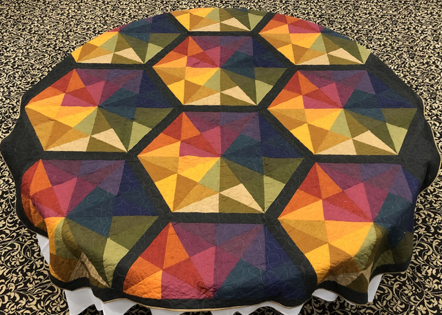 Hexagon Rainbow Kite Quilt Kit Cottage Cloth Fabric