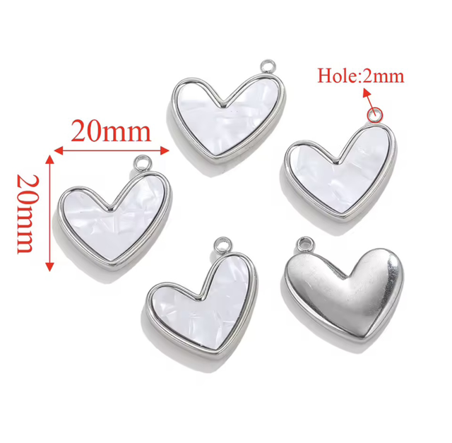 Charm grande effetto madreperla cuore 