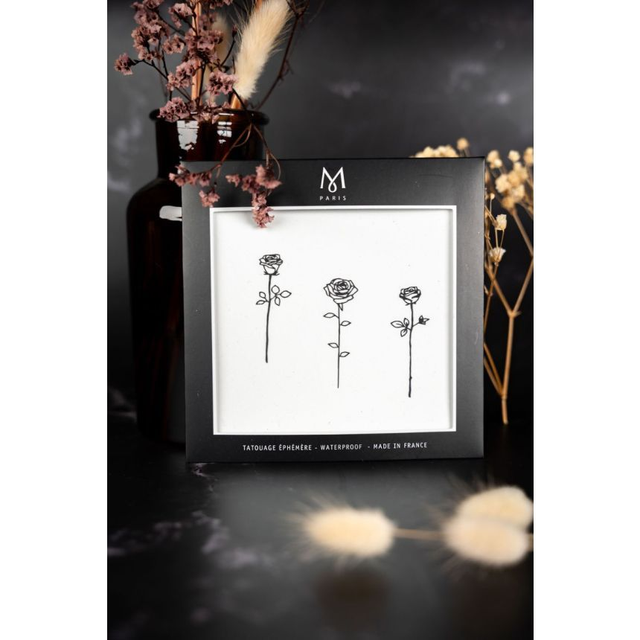 Trio de Roses satin noir