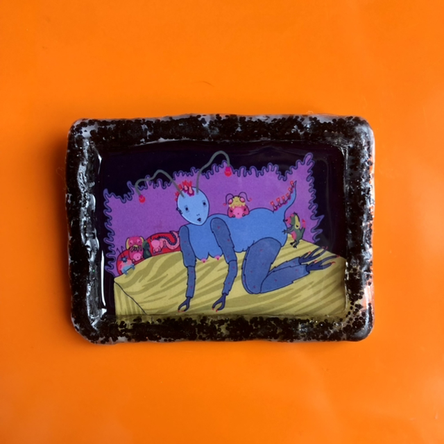 Queer handmade resin frame 