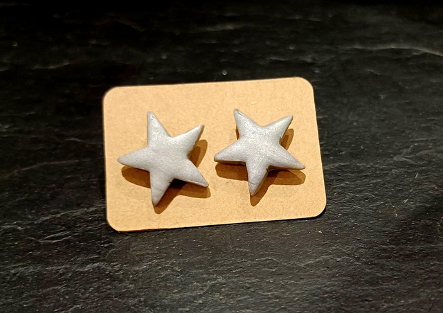 Silver star stud earrings 