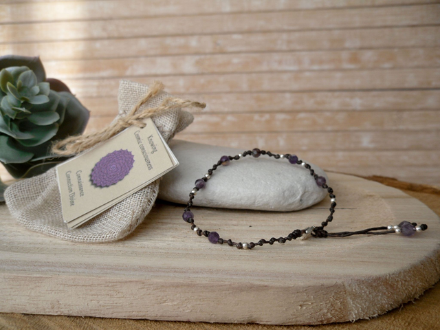 Bracelet chakra couronne en Améthyste
