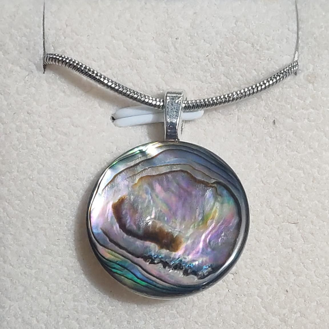 Pendentif pastille abalone