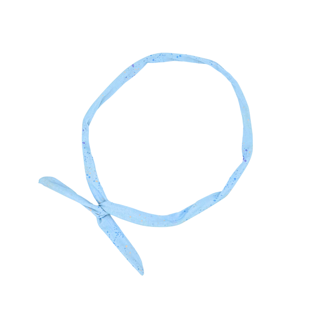 Flexible Skinny Hair Wrap - Powder Blue Speckle - Japanese Cotton