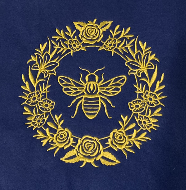 Bee  (yellow on blue )