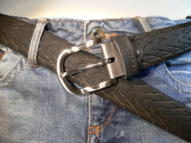 Ceinture en gomme VTC noire relief, SA-234-03