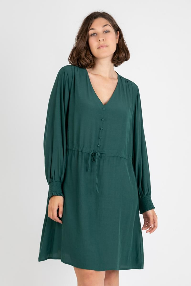 Vestido verde botella