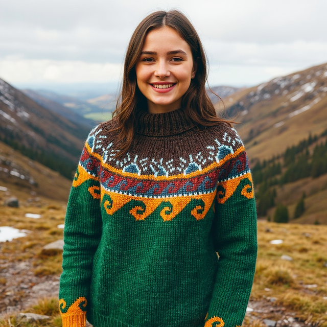 Kviljo Polar Sweater Kit - Col 03 (Dark Green Vams) - Wool & Pattern - Linka Neumann