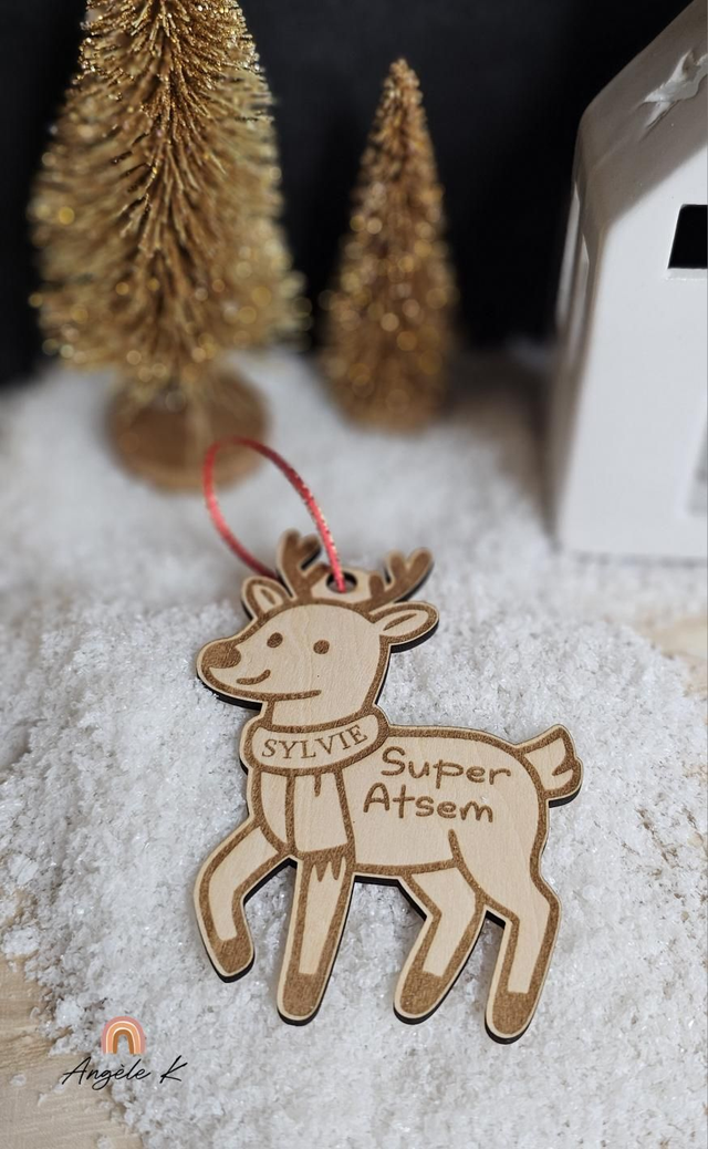 Décoration renne avec prénom 