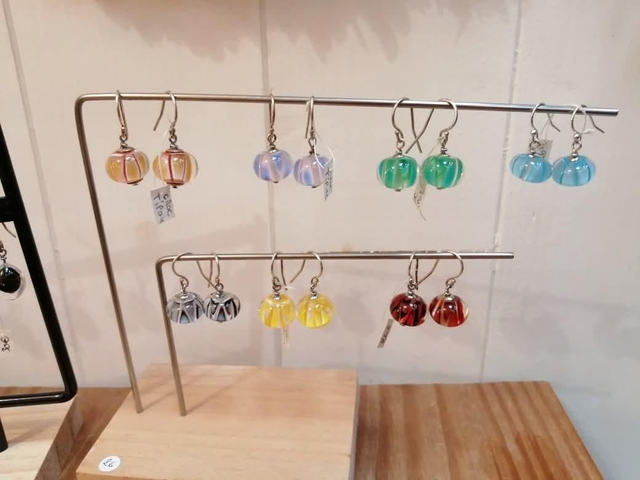 Boucles d'oreille ronde bicolores