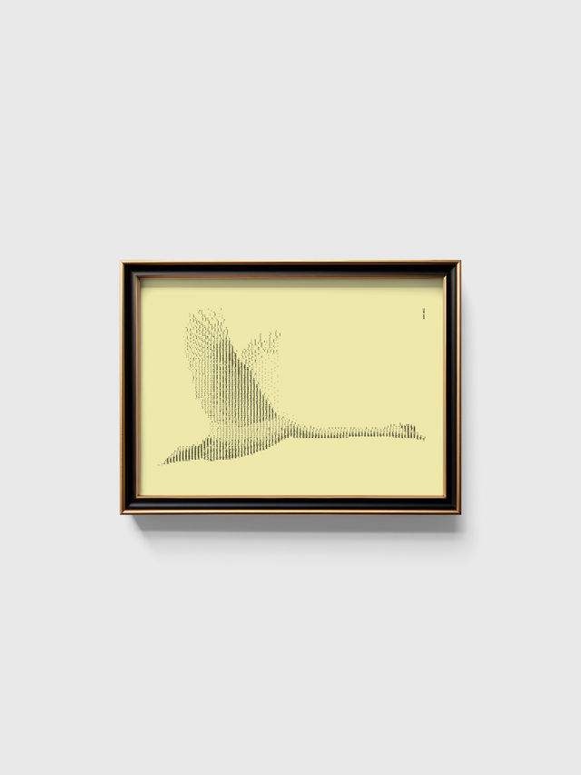 A3 Schreibmaschinenbild Schwan in Schwarz auf Elfenbein