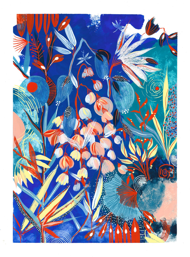 Aux Fleurs bleues- Tirage d'art 