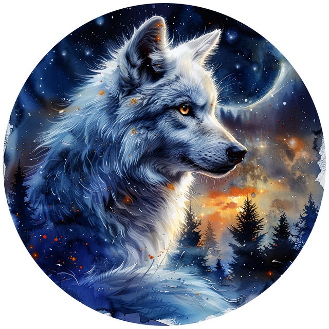 Metal Wind Spinners Wolf Design 