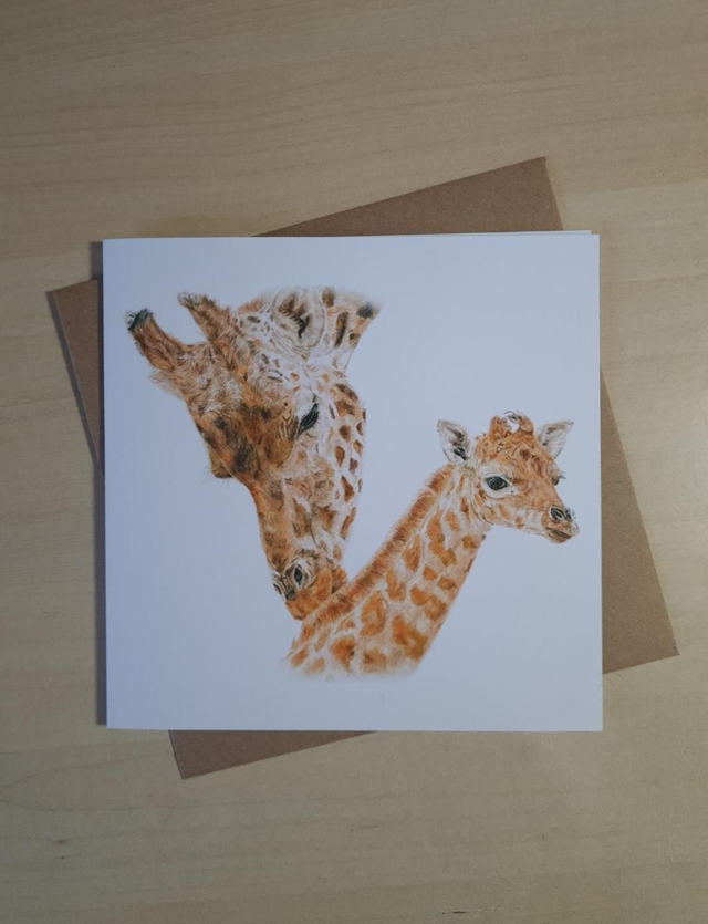 Giraffe and Baby Greeting Card