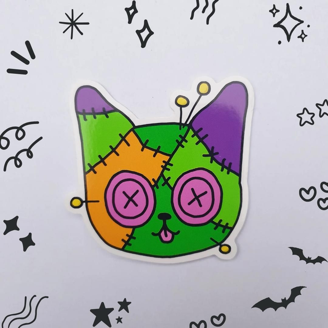 Voodoo Doll Cat Sticker