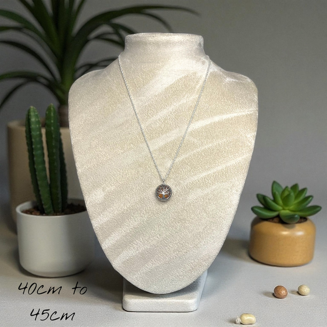 Amber and sterling silver pendant necklace