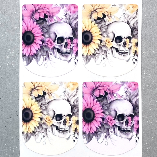 Gerbera Skull Stickers (Set of 4)