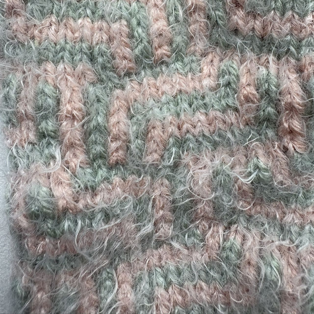 Mitaines rose et vert pâle