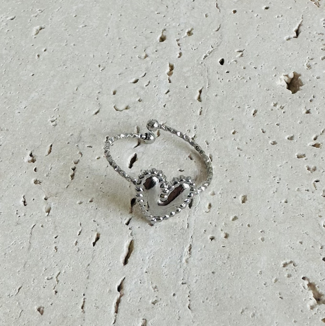 Ring hartje zilver