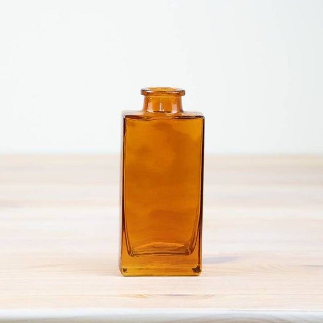 GLASS VASE - amber 12cm