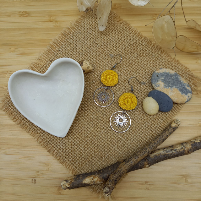 Boucles d'oreille Ce que j'aime vraiment - Jaunes