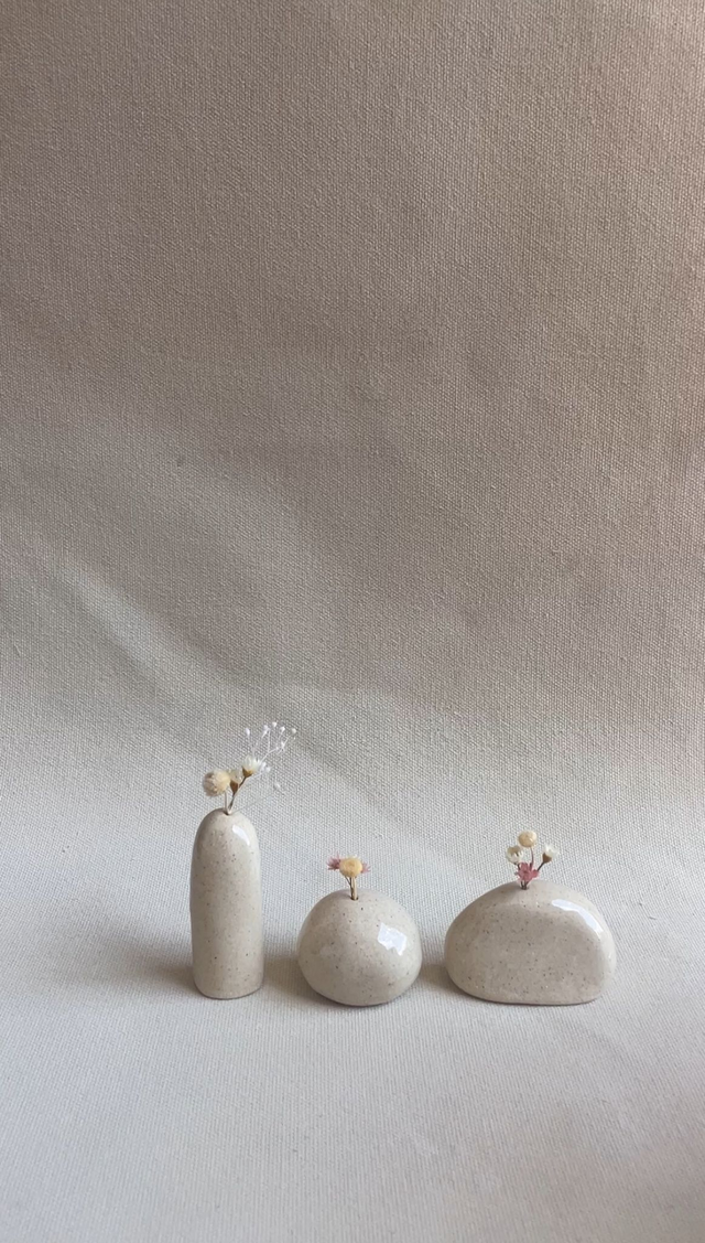 Lot de 3 mini vases "Je t'aime maman" avec pochon