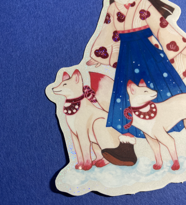 Sticker la fille aux kitsune