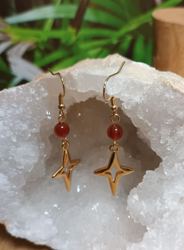 Boucles d&#039;oreilles en cornaline