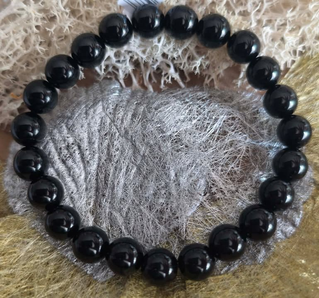 Bracelet boule OBSIDIENNE NOIRE 08mm