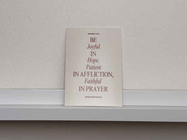 Romans 12:12 postcard 